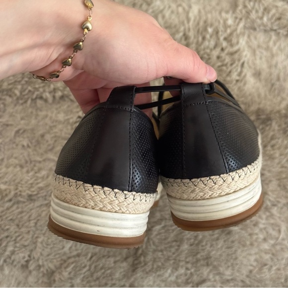 PAUL GREEN Posh Black Perforated Leather Espadrille Loafer - Picture 8 of 9